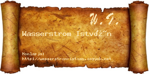 Wasserstrom István névjegykártya